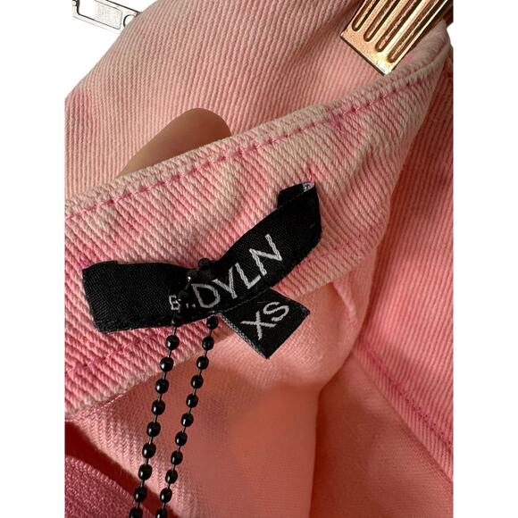 BY.DYLN Monica Jean Mini Skirt Sexy Edgy Y2K Streetwear Festival Pink Denim XS - Picture 9 of 10